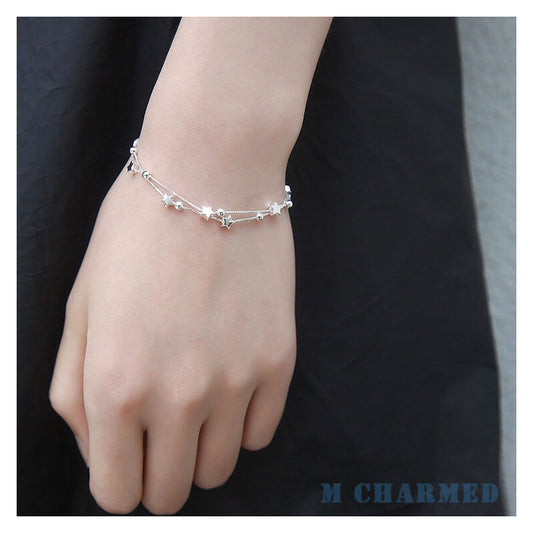 925 Moon and Stars Silver Bracelet